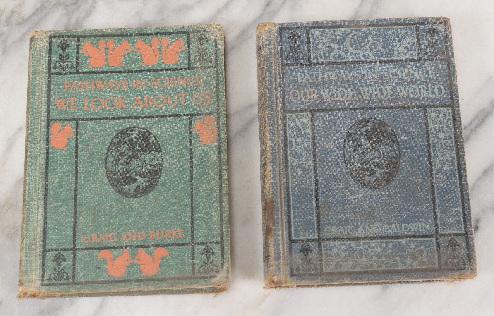 Lot 115 - Pair Of Vintage Children's "Pathways In Science" Books Including "We Look About Us" And "Our Wide, Wide World" By Gerald S. Craig Et. Al., Illustrated, 1930s