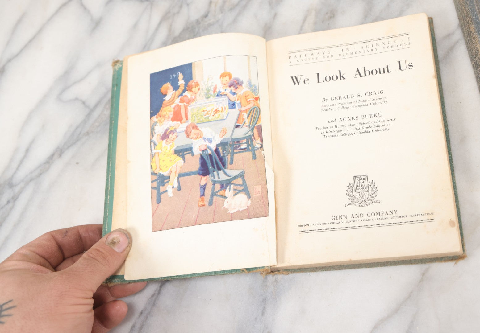 Lot 115 - Pair Of Vintage Children's "Pathways In Science" Books Including "We Look About Us" And "Our Wide, Wide World" By Gerald S. Craig Et. Al., Illustrated, 1930s