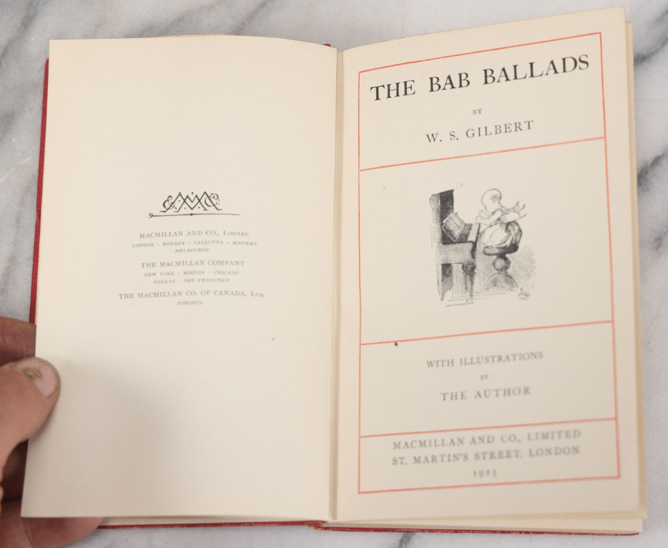 Lot 117 - "The Bab Ballads" Antique Poetry Book By W.S. Gilbert With Illustrations By The Author, Macmillan And Co., Limited Publishers, London, 1925