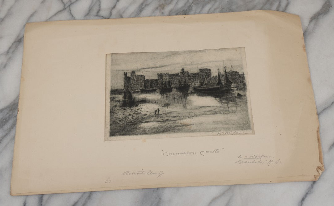 Lot 119 - Grouping Of Four Artist Proof Etching Including Edinburgh And More, Artist Signed, Illegible
