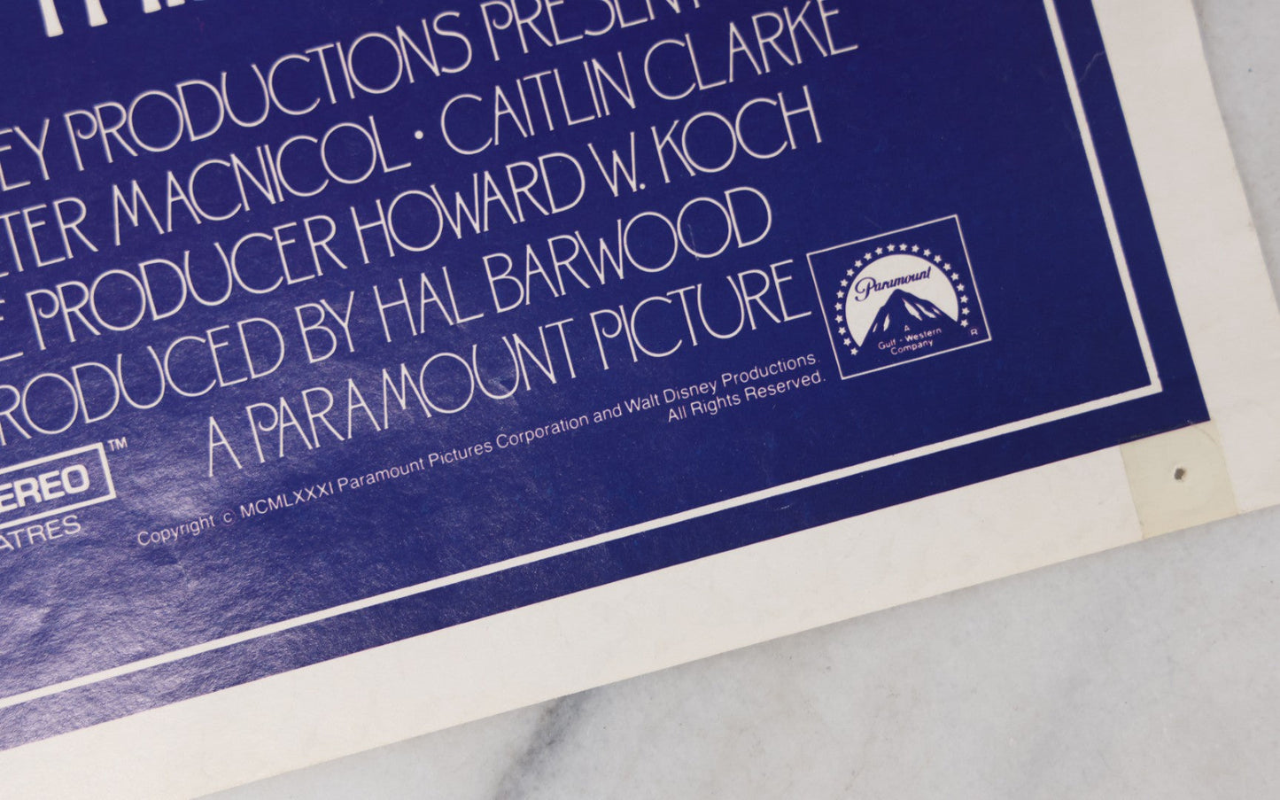 Lot 122 - Vintage Dragon Slayer Movie Poster, 1981, Paramount Pictures And Walt Disney Productions, Folded
