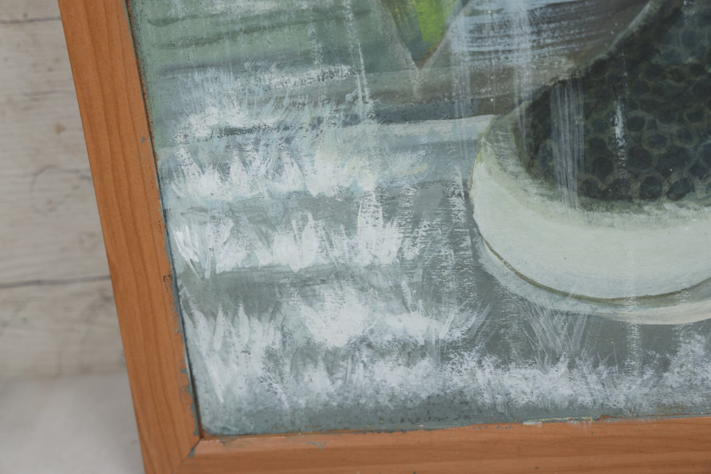 Lot 011 - Contemporary Painting On Panel Of An Alligator In A Rain And Lightning Storm, 36" x 24"