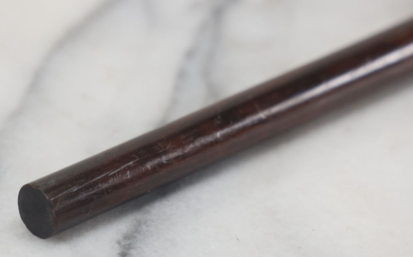 Lot 015 - Antique Wood Cane With Sterling Silver Band, L.S.D. Monogram, Also Marked "B" And "22," Circa 1920s, Overall Length Approximately 34-1/2" 