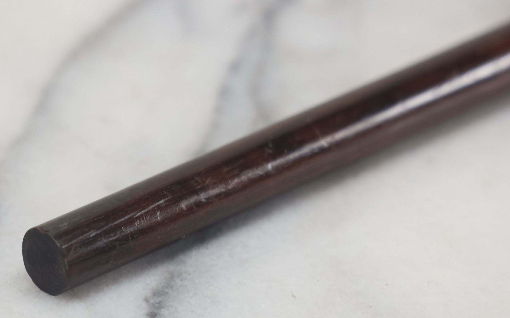 Lot 015 - Antique Wood Cane With Sterling Silver Band, L.S.D. Monogram, Also Marked "B" And "22," Circa 1920s, Overall Length Approximately 34-1/2" 
