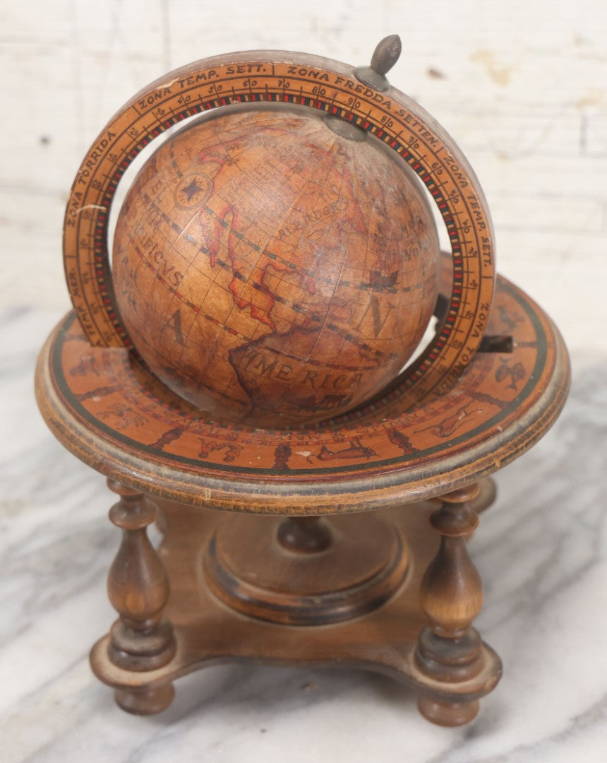 Lot 086 - Vintage Old World Zodiac Desktop Novelty Globe, Vintage Fantasy Item