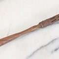 Lot 089 - Vintage Ornate Folk Art Carved Wooden Page Turner And Screw-Out Pen, As Found, Note Cracks, Pen Missing Nib