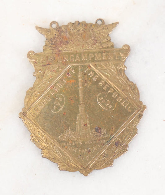 Lot 096 - Antique Grand Army Of The Republic G.A.R. Metal Badge, 31St Encampment, August 23-28, 1897, Buffalo, New York