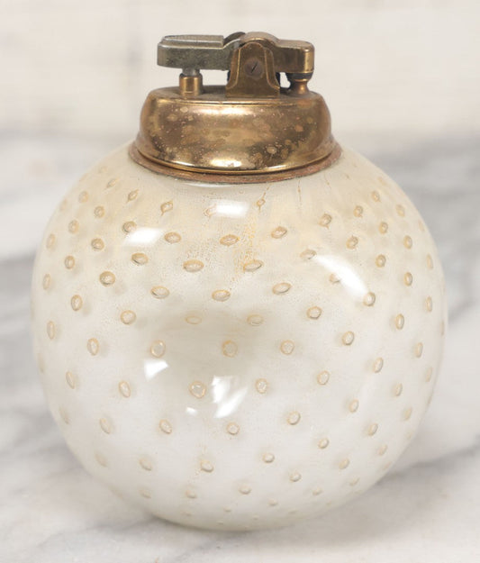 Lot 099 - Vintage Pinched Art Glass Table Lighter, Working Condition, Needs Fuel
