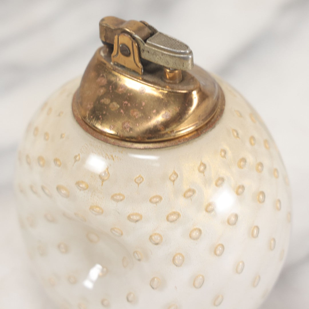 Lot 099 - Vintage Pinched Art Glass Table Lighter, Working Condition, Needs Fuel