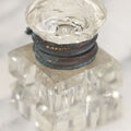 Lot 100 - Antique Cut Glass Inkwell With Square Base, Hinged Lid, Note Wear, Various Chipping