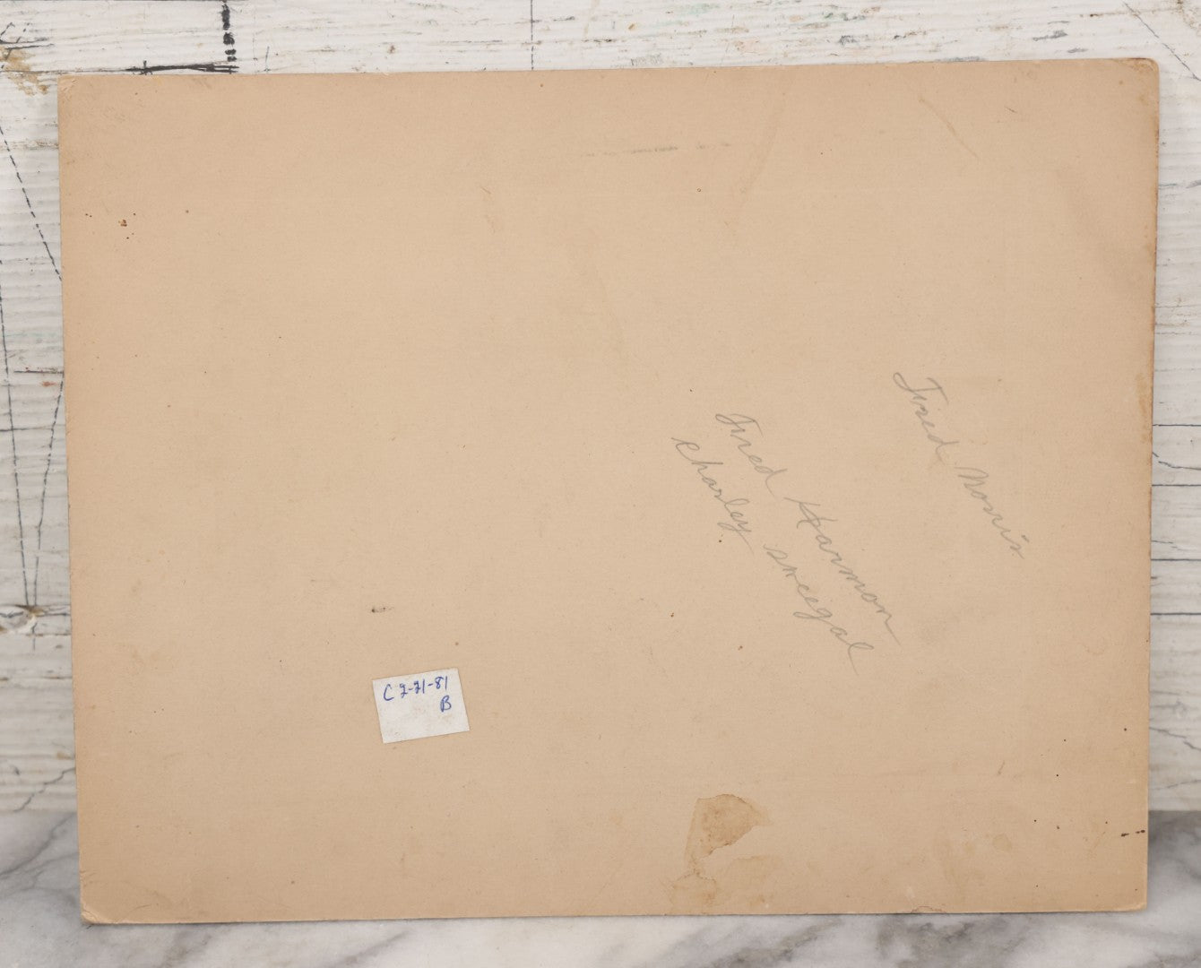 Lot 106 - Antique Boarded Photo Of Three Young Men Hunting With Rifles, With Hunting Dog In Photo, Sitting On Ground, Identified