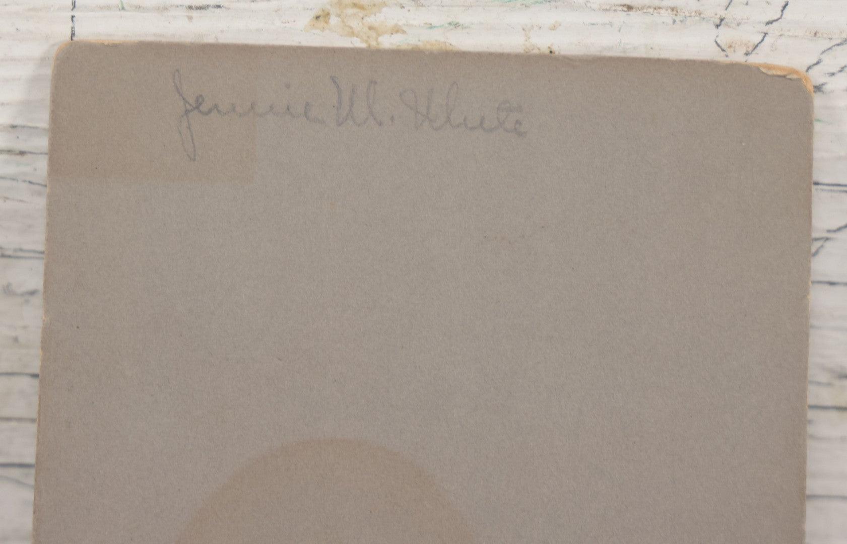 Lot 108 - Antique Boarded Photo Of A Young Woman In A Crown Holding A Silvery Foil Covered Paddle, Unknown Occasion