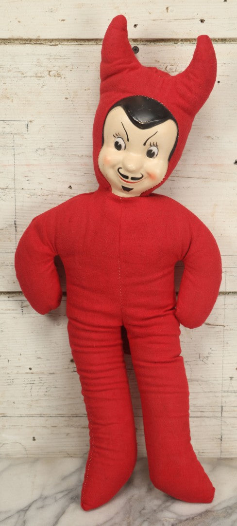 Lot 002 - Vintage Samet & Wells Plush Devil Stuffed Toy With Plastic Face