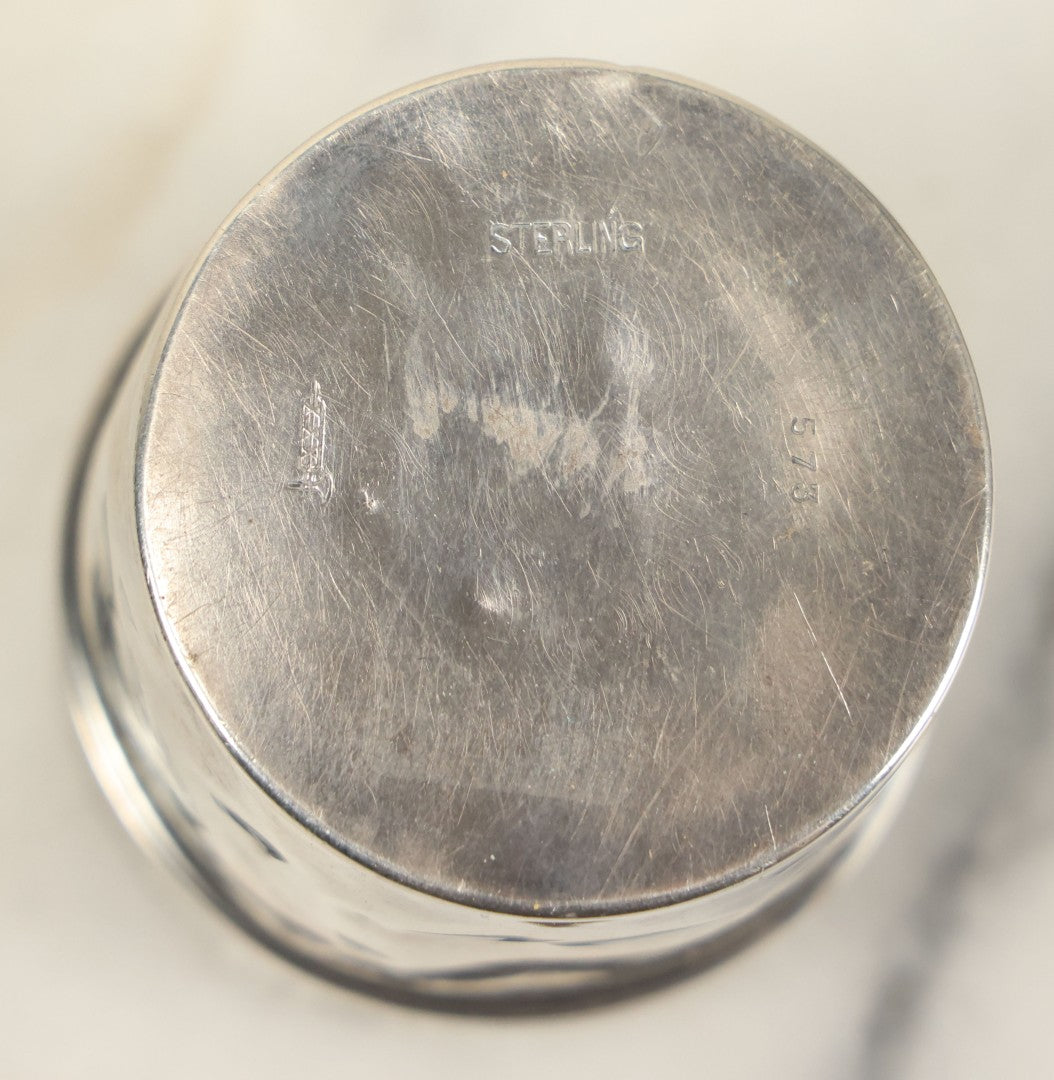 Lot 027 - Antique Art Nouveau Sterling Silver Powder Box With Woman Face Motif, Axe With Three x Hallmark, Attributed To Wm.B. Kerr & Co - Newark, Nj - Approx 1.55 Ounces Troy