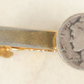 Lot 078 - Vintage 1936 Mercury Dime Tie Clip With Gold Tone, Marked Barlow