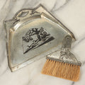 Lot 081 - Vintage Mid Century Art Deco Crumb Tray Butler With Brush With Hunting Dog Motif, Made In Japan, With A.S.A. Hallmark