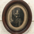 Lot 002 - Antique Full Plate Tintype Of Sarah Sykes (Artist Of Lot 001) In Oval Frame, 11-3/8" x 13-3/8"