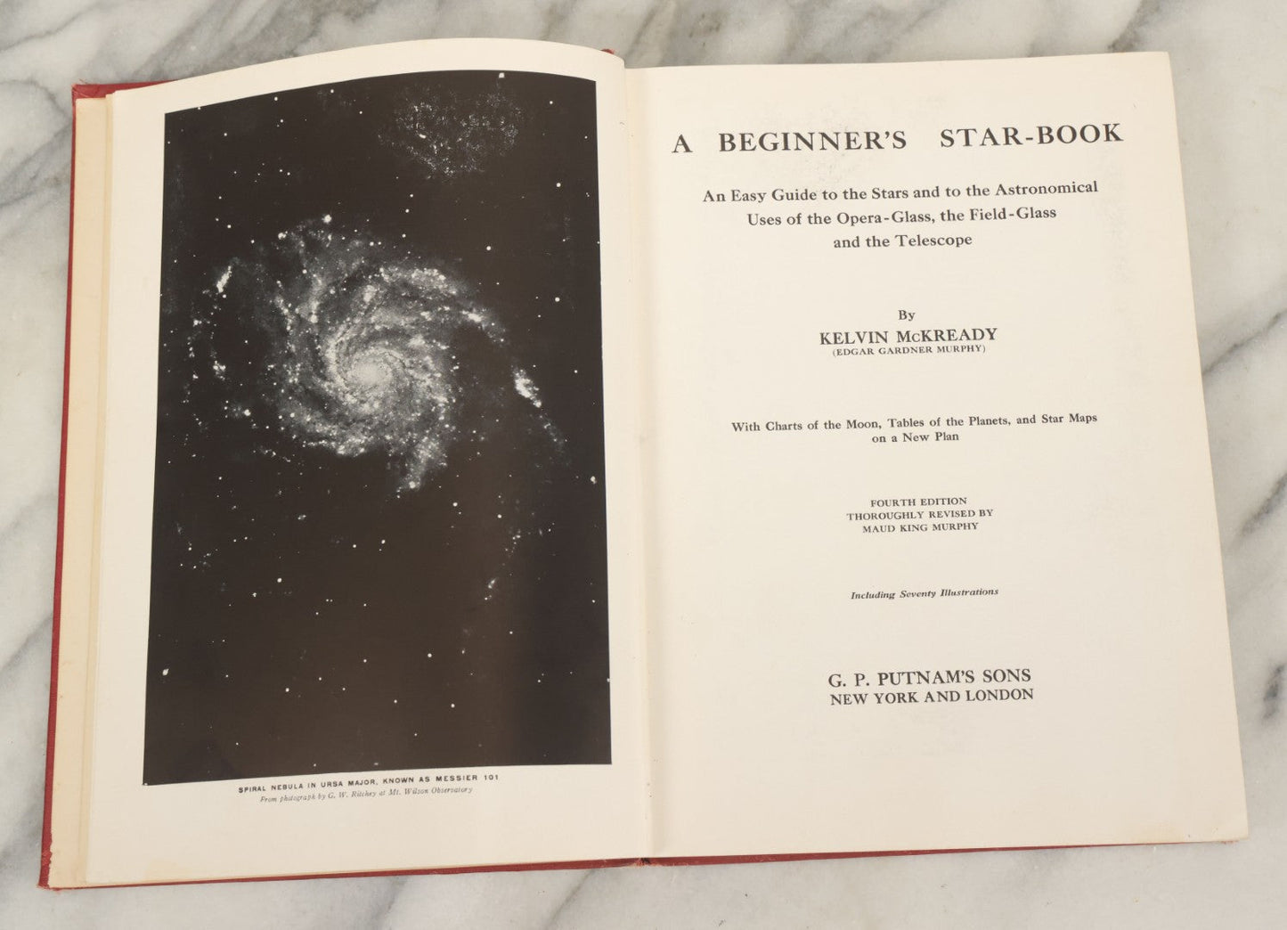 Lot 126 - "A Beginner's Star Book" Vintage Astronomy Book By Kelvin Mckready, With Charts Of The Moon, Tables Of The Planets, And Star Maps, G.P. Putnam's Sons Publishers, New York And London, Fourth Revised Edition, 1937