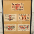 Lot 130 - Framed Grouping Of Five Vintage Trade Cards For Fresh Fish Companies From New York City, Including Fulton Fish Co., Caleb Haley & Co., Chesebro Brothers, And More, 11-1/8" x 14-1/8"