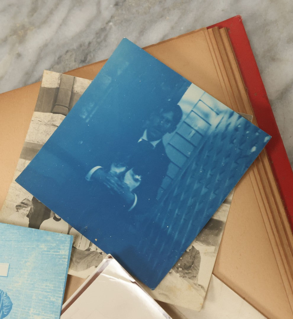 Lot 133 - Antique Red Scrapbook Photo Album With Many Cyanotype And Snapshot Photographs Including Lake Winnipesaukee, New Hampshire, Circa 1900-1905 (All Pages Pictured)