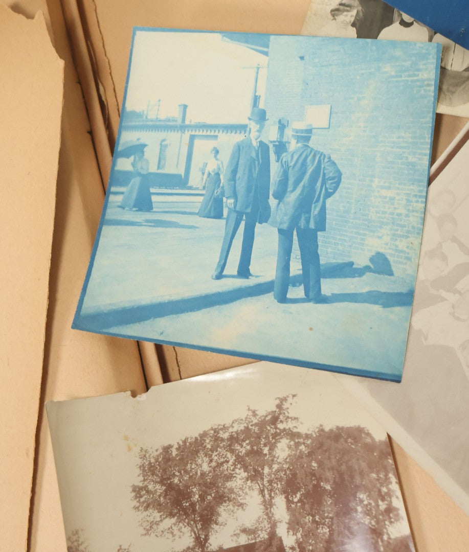 Lot 133 - Antique Red Scrapbook Photo Album With Many Cyanotype And Snapshot Photographs Including Lake Winnipesaukee, New Hampshire, Circa 1900-1905 (All Pages Pictured)