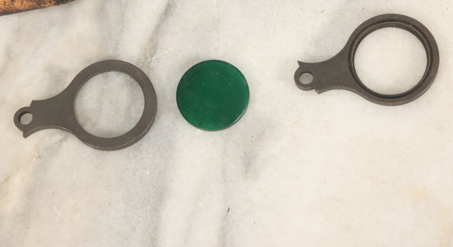 Lot 145 - Junk Drawer Lot, Grouping Of Miscellaneous Optical Items, Including Glasses With Case, Unknown Glass Lenses, Etc., As Found