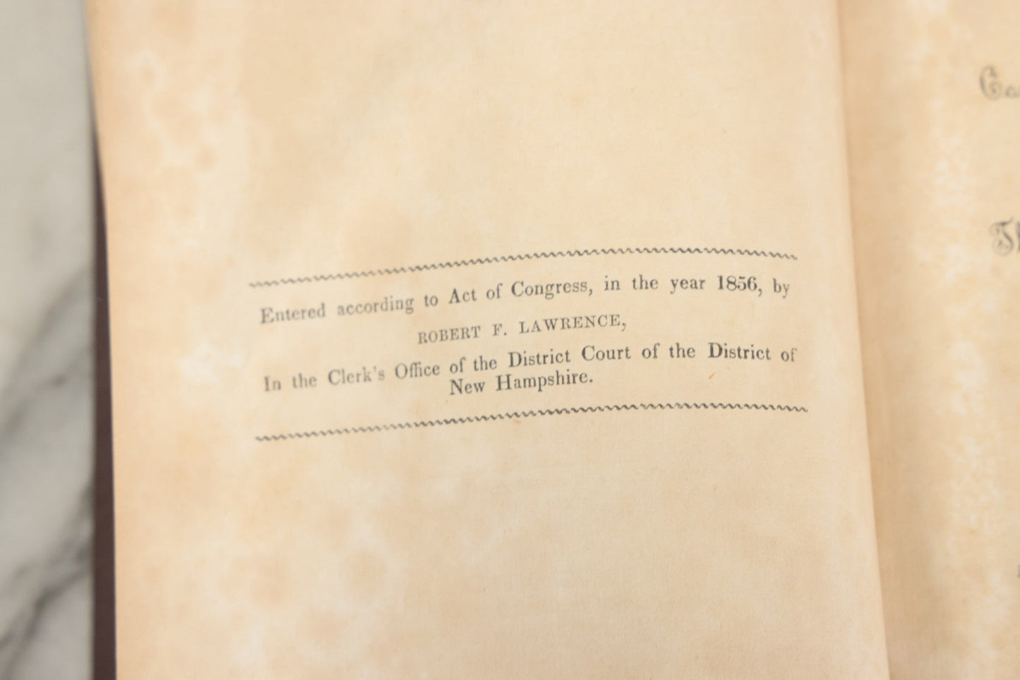 Lot 147 - "The New Hampshire Churches Comprising Histories Of The Congregational And Presbyterian Churches In The State With Notices Of Other Denominations" Antique Book By Robert F. Lawrence, Claremont Manufacturing Company, 1856