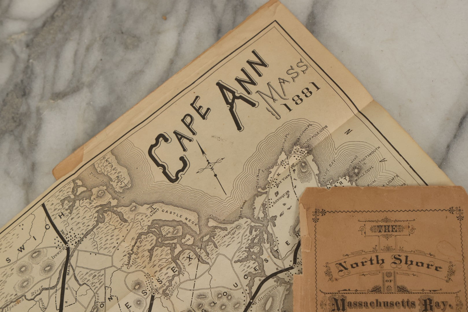 Lot 149 - "The North Shore Of Massachusetts Bay, An Illustrated Guide" Antique Booklet By Benjamin D. Hill And Winfield s Nevins With Fold Out Map, Includes Information About Salem, Witch Trials, Published 1892, Note Poor Condition
