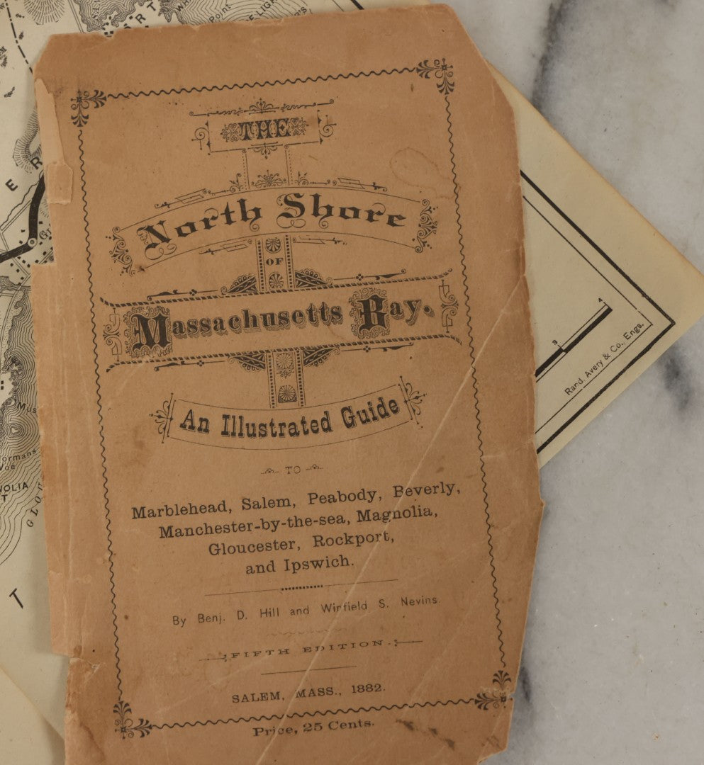 Lot 149 - "The North Shore Of Massachusetts Bay, An Illustrated Guide" Antique Booklet By Benjamin D. Hill And Winfield s Nevins With Fold Out Map, Includes Information About Salem, Witch Trials, Published 1892, Note Poor Condition