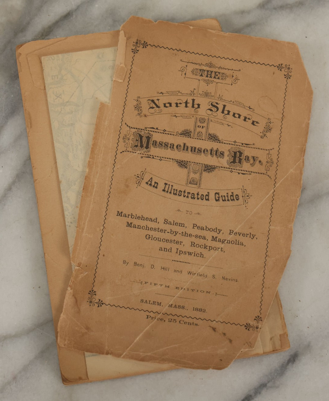 Lot 149 - "The North Shore Of Massachusetts Bay, An Illustrated Guide" Antique Booklet By Benjamin D. Hill And Winfield s Nevins With Fold Out Map, Includes Information About Salem, Witch Trials, Published 1892, Note Poor Condition