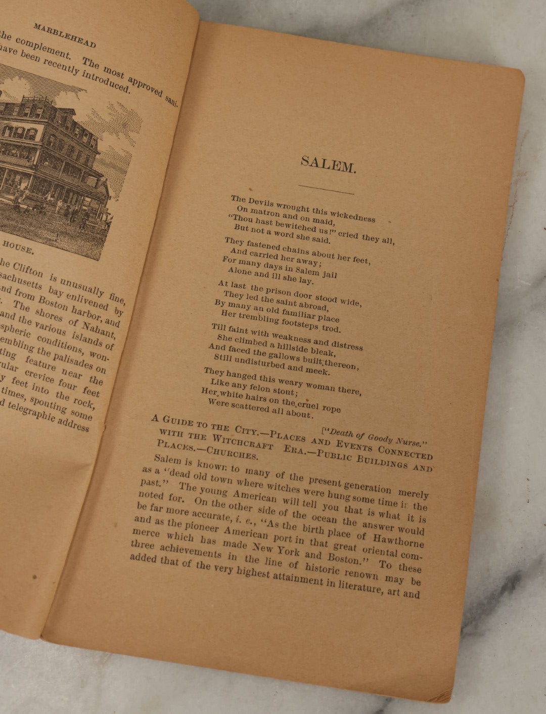 Lot 149 - "The North Shore Of Massachusetts Bay, An Illustrated Guide" Antique Booklet By Benjamin D. Hill And Winfield s Nevins With Fold Out Map, Includes Information About Salem, Witch Trials, Published 1892, Note Poor Condition