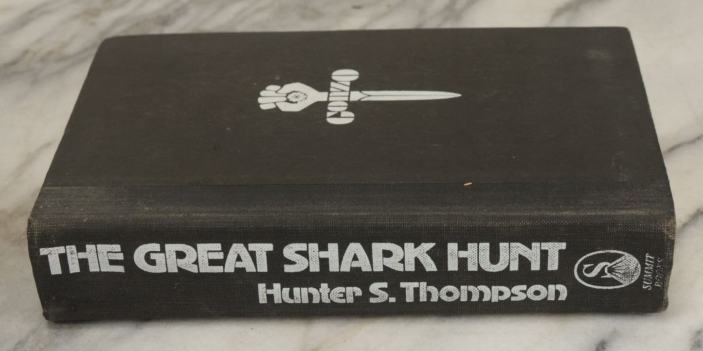 Lot 162 - "The Great Shark Hunt: Strange Tales From A Strange Time" Vintage Book By Hunter S. Thompson, With Gonzo Journalism Symbol On Cover, A Rolling Stone Press Book, Summit Books, New York,1979 