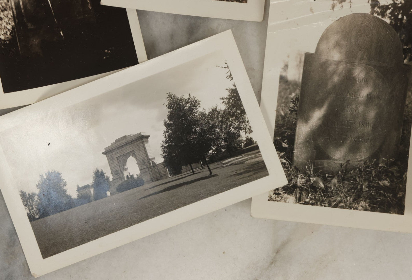 Lot 172 - Grouping Of Eight Snapshot Photographs Of Gravestones, Cemeteries, Etc., Likely In And Around New England