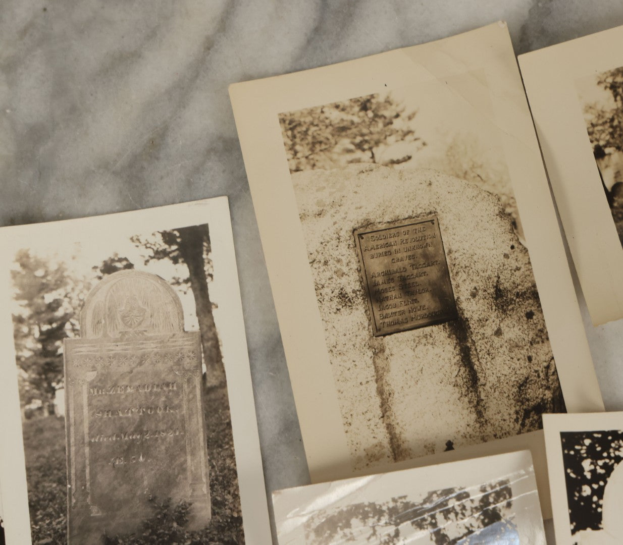 Lot 172 - Grouping Of Eight Snapshot Photographs Of Gravestones, Cemeteries, Etc., Likely In And Around New England