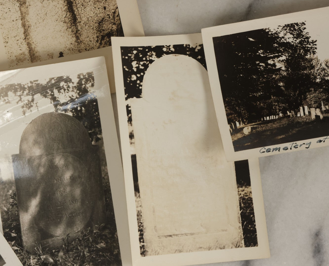 Lot 172 - Grouping Of Eight Snapshot Photographs Of Gravestones, Cemeteries, Etc., Likely In And Around New England