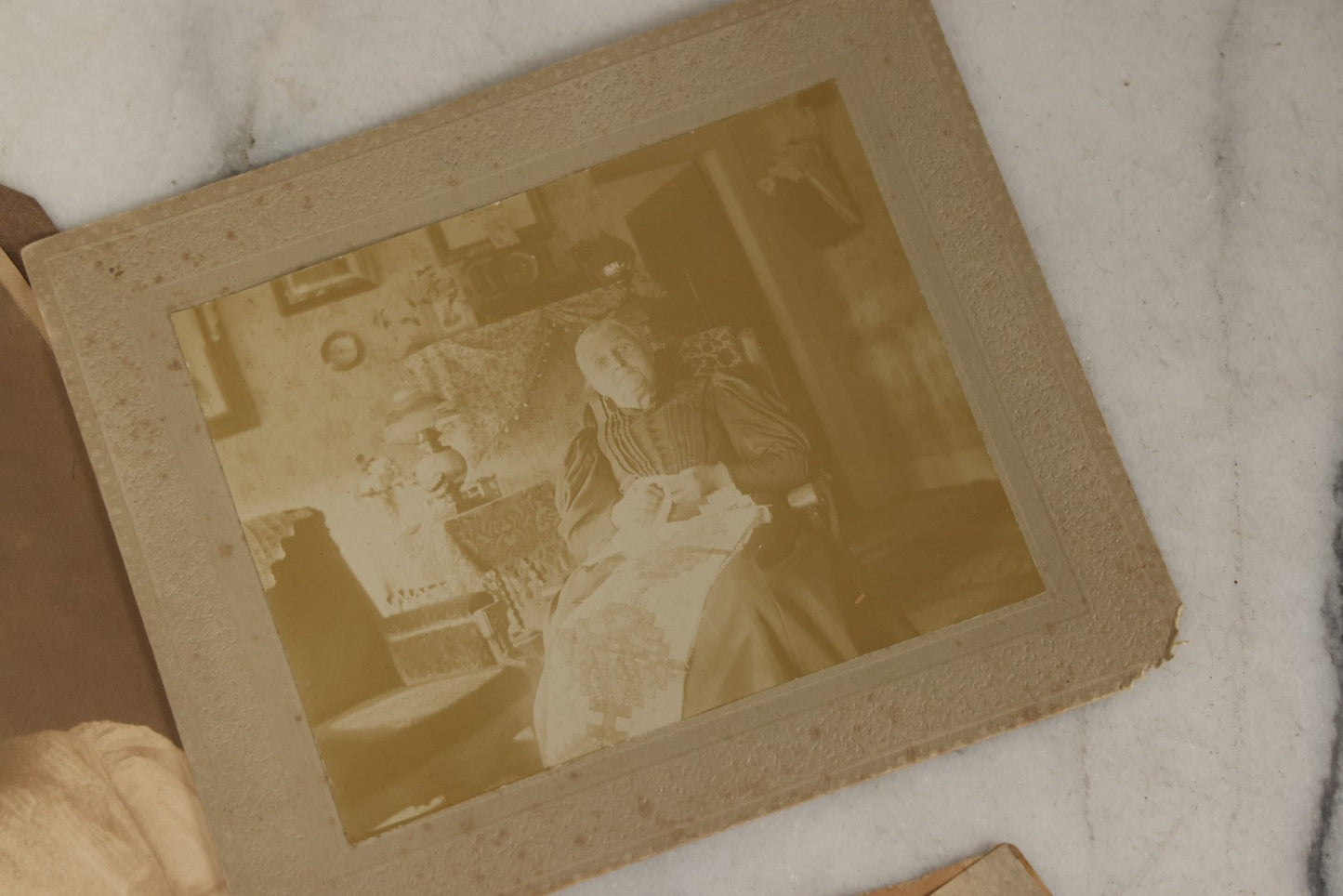 Lot 178 - Grouping Of 10+ Miscellaneous Boarded Antique Photographs And Snapshots, Including Women, Interiors, Photographs Of Homes And More