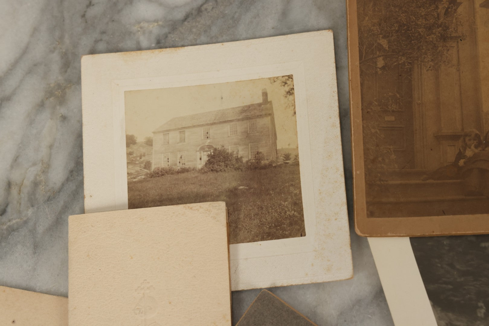 Lot 178 - Grouping Of 10+ Miscellaneous Boarded Antique Photographs And Snapshots, Including Women, Interiors, Photographs Of Homes And More