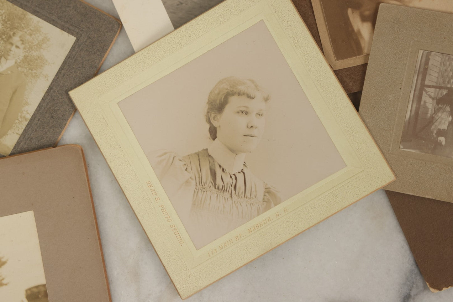 Lot 178 - Grouping Of 10+ Miscellaneous Boarded Antique Photographs And Snapshots, Including Women, Interiors, Photographs Of Homes And More