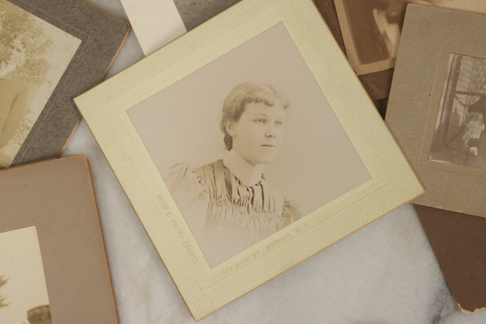 Lot 178 - Grouping Of 10+ Miscellaneous Boarded Antique Photographs And Snapshots, Including Women, Interiors, Photographs Of Homes And More