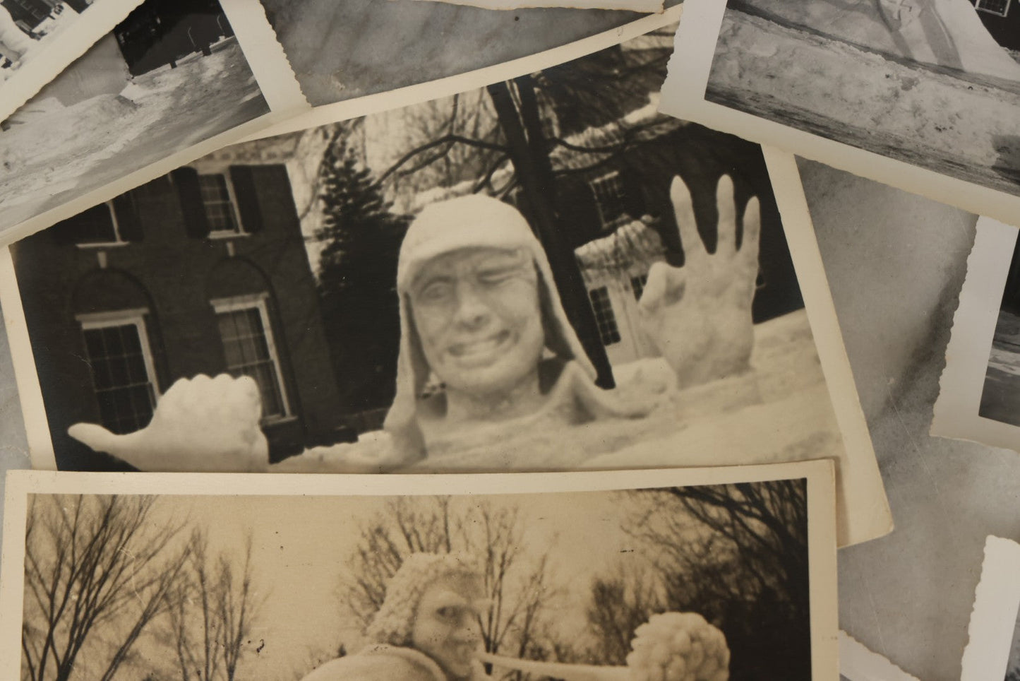 Lot 180 - Grouping Of 15+ Vintage Snapshot Photographs Of Elaborate Ice Sculptures, Snow Men, Etc., Built By The Students Of Fraternities At Dartmouth College, New Hampshire