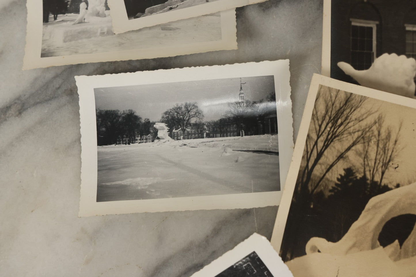 Lot 180 - Grouping Of 15+ Vintage Snapshot Photographs Of Elaborate Ice Sculptures, Snow Men, Etc., Built By The Students Of Fraternities At Dartmouth College, New Hampshire