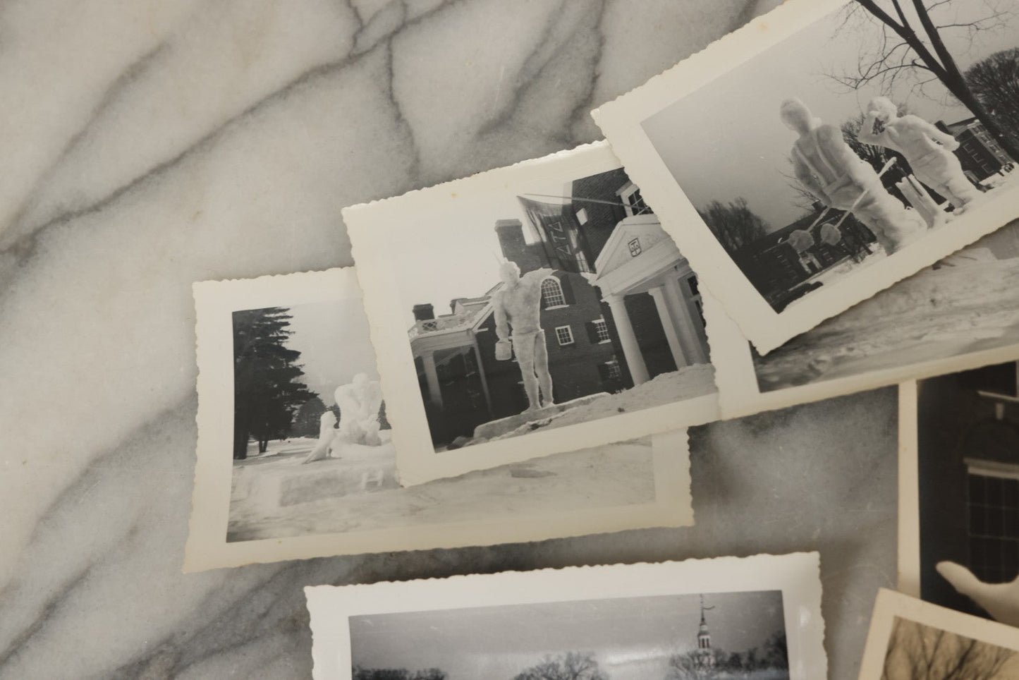 Lot 180 - Grouping Of 15+ Vintage Snapshot Photographs Of Elaborate Ice Sculptures, Snow Men, Etc., Built By The Students Of Fraternities At Dartmouth College, New Hampshire