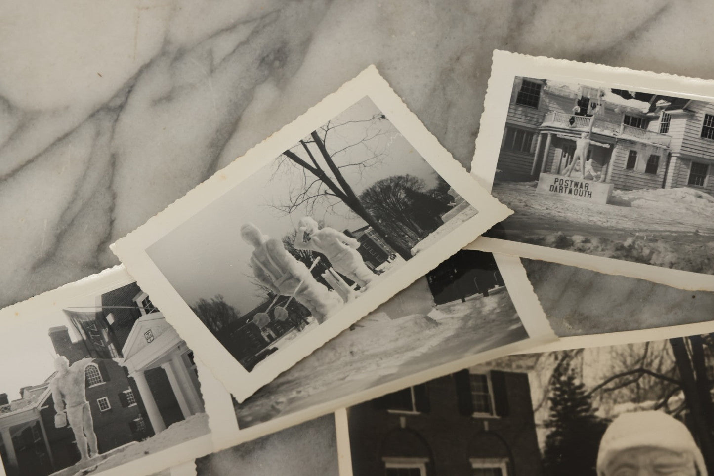 Lot 180 - Grouping Of 15+ Vintage Snapshot Photographs Of Elaborate Ice Sculptures, Snow Men, Etc., Built By The Students Of Fraternities At Dartmouth College, New Hampshire