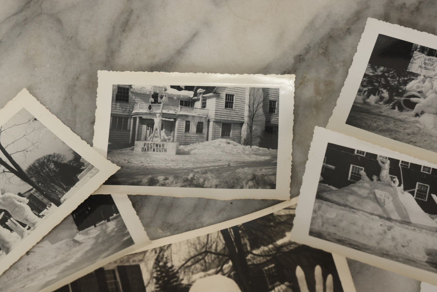 Lot 180 - Grouping Of 15+ Vintage Snapshot Photographs Of Elaborate Ice Sculptures, Snow Men, Etc., Built By The Students Of Fraternities At Dartmouth College, New Hampshire