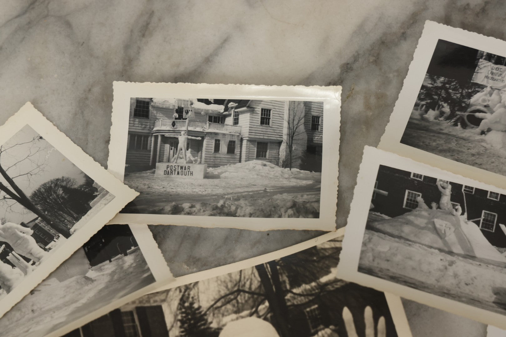 Lot 180 - Grouping Of 15+ Vintage Snapshot Photographs Of Elaborate Ice Sculptures, Snow Men, Etc., Built By The Students Of Fraternities At Dartmouth College, New Hampshire