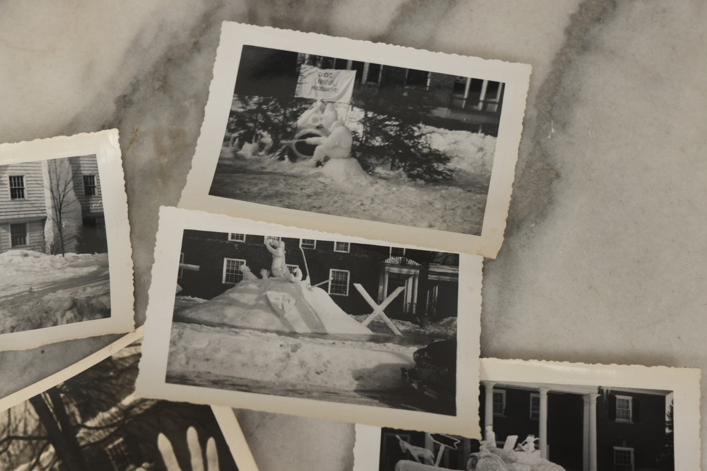Lot 180 - Grouping Of 15+ Vintage Snapshot Photographs Of Elaborate Ice Sculptures, Snow Men, Etc., Built By The Students Of Fraternities At Dartmouth College, New Hampshire