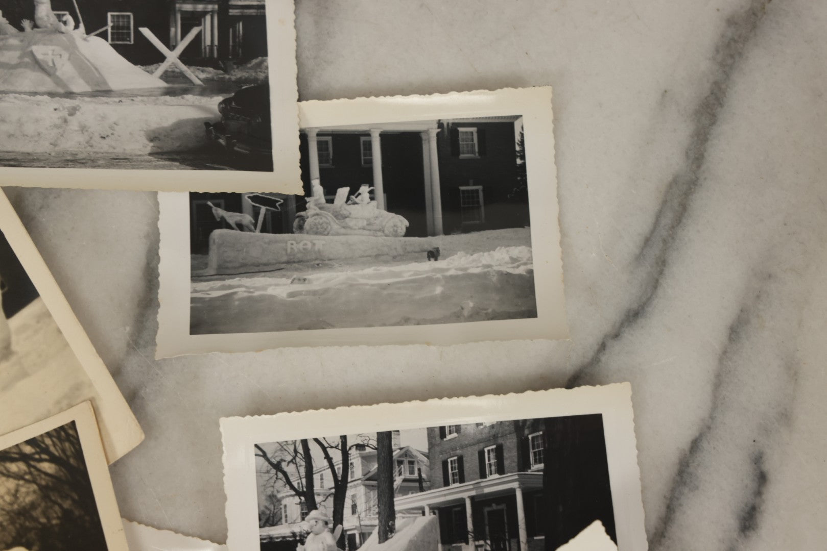 Lot 180 - Grouping Of 15+ Vintage Snapshot Photographs Of Elaborate Ice Sculptures, Snow Men, Etc., Built By The Students Of Fraternities At Dartmouth College, New Hampshire