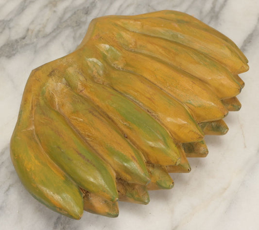 Lot 017 - Vintage Hand-Carved Wooden Banana Bunch, Tropical Fruit Decor, Kitchen Display, Possible Advertising