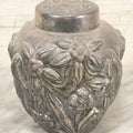 Lot 031 - Antique Wilcox Silverplate Co. Lidded Jar, Meriden Connecticut, Quadruple Plate, Floral Repoussé Design