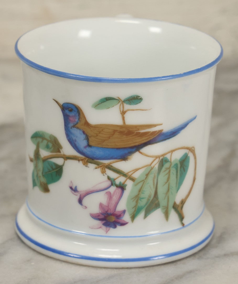 Lot 067 - Antique Hand-Painted Porcelain Mug, Blue Bird On Branch